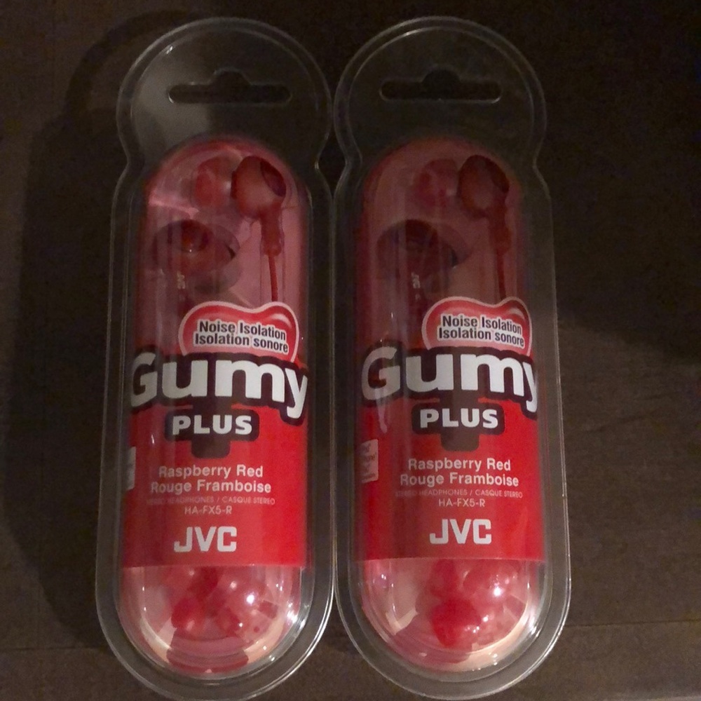 Jvc Gumy raspberry red Rouge headphones-2 sets